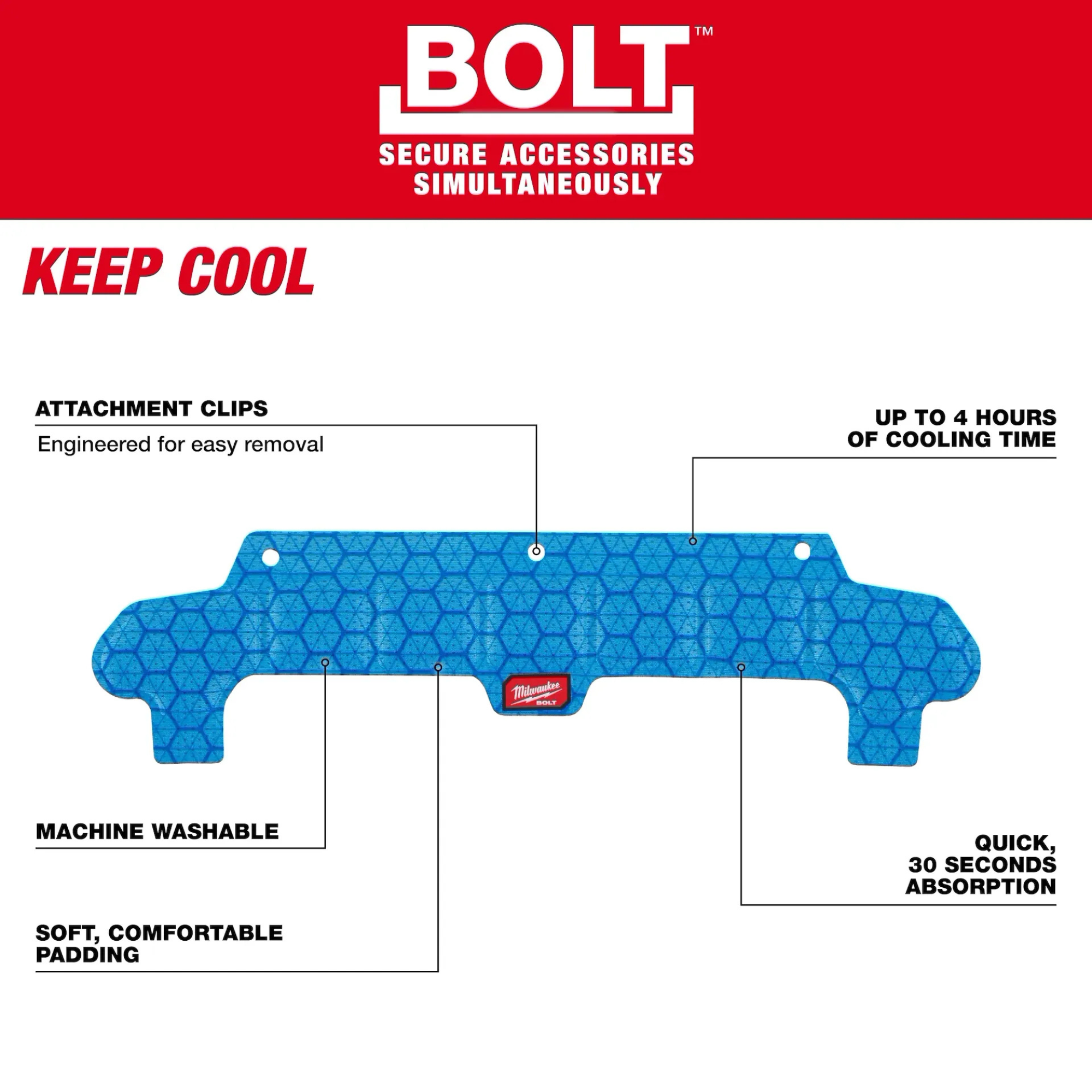 Milwaukee BOLT Safety Helmet Cooling Sweat Band from Columbia Safety